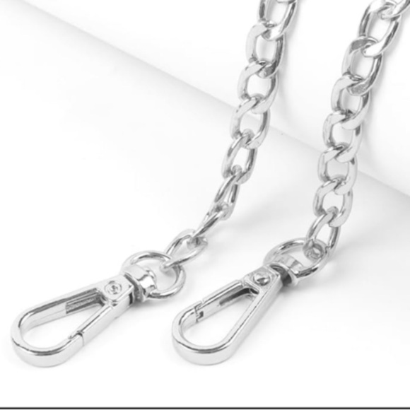 Handbags - Silver tone replacement chain strap for Crossbody Wallet swivel hook NEW…